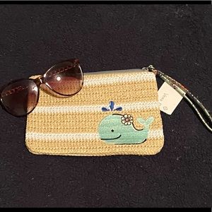 Vera Bradley Beach Whale Wristlet